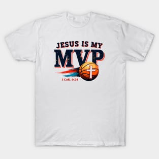 Jesus Is My MVP Shirt | Christian Basketball Bible Verse Design T-Shirt